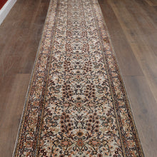 Load image into Gallery viewer, Hali Handmade Silk Persian Kashmir Hall Runner Rug in Cream and Pastel Tones. B13133
