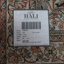 Load image into Gallery viewer, Hali Handmade Silk Persian Kashmir Hall Runner Rug in Cream and Pastel Tones. B13133
