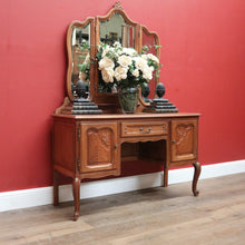 Load image into Gallery viewer, x SOLD Antique French Oak and Tri-fold Bevelled Mirror Dressing Table or Ladies&#39; Desk B11552
