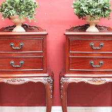 Load image into Gallery viewer, Pair of Vintage Johnson’s Australian Cedar Bedside Cabinets Lamp Tables. B13138

