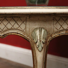 Load image into Gallery viewer, x SOLD Vintage French Circular Hand-painted Coffee Table, Cane Insert, Glass Top. B11580

