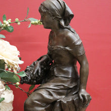 Load image into Gallery viewer, x SOLD Antique French Spelter of a Maiden holding a Basket, Louis Emile Cana 1845-1895.  B11633
