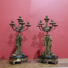 Load image into Gallery viewer, Pair of Antique French Table or Sideboard Candelabras, Candlestick Holders B11313
