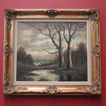 Load image into Gallery viewer, Framed Oil on Canvas, Antique French Oil Painting in a Gilt Timber and Gesso Frame, Landscape, Still-life. B11687
