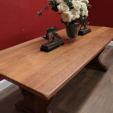 Load image into Gallery viewer, X Sold French Refectory Table, Twin Pedestal, Slab Top Kitchen Table, Dining Table. B11401
