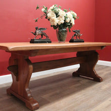 Load image into Gallery viewer, X Sold French Refectory Table, Twin Pedestal, Slab Top Kitchen Table, Dining Table. B11401
