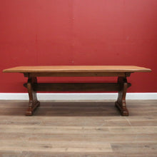 Load image into Gallery viewer, X Sold French Refectory Table, Twin Pedestal, Slab Top Kitchen Table, Dining Table. B11401
