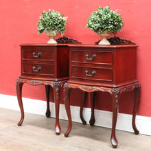 Load image into Gallery viewer, Pair of Vintage Johnson’s Australian Cedar Bedside Cabinets Lamp Tables. B13138
