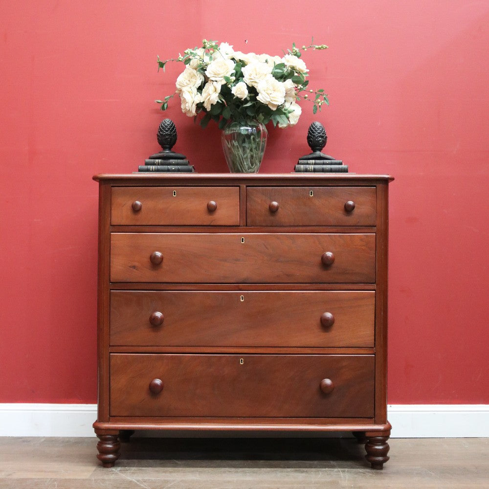x SOLD Antique Australian Cedar Chest of Five Graduating Drawers,  Hall or Entry Chest, Full Cedar. B11556