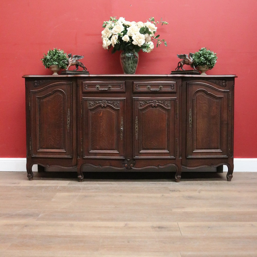 Antique French Four-Door Breakfront Sideboard, Hall Cupboard or Cabinet. Parquetry Top. B11978