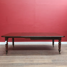 Load image into Gallery viewer, Antique English Mahogany Dining Table with Turned Legs, Brass Cups &amp; Castors. B12646
