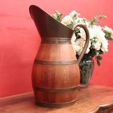 Load image into Gallery viewer, x SOLD Antique French Pitcher or Jug, French Oak and Brass Bound Water Jug or Ewer. B11954
