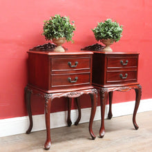 Load image into Gallery viewer, Pair of Vintage Johnson’s Australian Cedar Bedside Cabinets Lamp Tables. B13138
