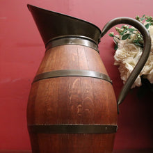 Load image into Gallery viewer, x SOLD Antique French Pitcher or Jug, French Oak and Brass Bound Water Jug or Ewer. B11954
