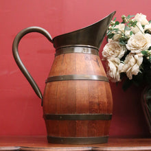 Load image into Gallery viewer, x SOLD Antique French Pitcher or Jug, French Oak and Brass Bound Water Jug or Ewer. B11954
