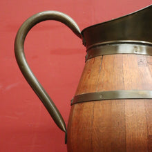Load image into Gallery viewer, x SOLD Antique French Pitcher or Jug, French Oak and Brass Bound Water Jug or Ewer. B11954
