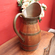 Load image into Gallery viewer, x SOLD Antique French Pitcher or Jug, French Oak and Brass Bound Water Jug or Ewer. B11954
