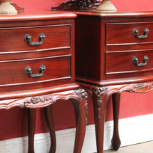 Load image into Gallery viewer, Pair of Vintage Johnson’s Australian Cedar Bedside Cabinets Lamp Tables. B13138
