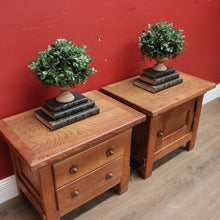 Load image into Gallery viewer, x SOLD Vintage French Oak Bedside Cabinets, Lamp Tables, Chest of Drawers and Cabinet. B11427

