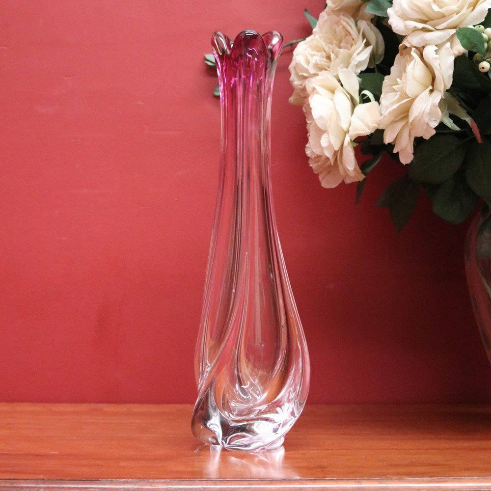 Vintage Val St Lambert Vase, Vintage, Retro, Mid-Century Murano-Style Vase. B11644