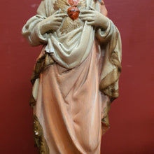 Load image into Gallery viewer, Antique Ceramic-Chalk Bust or plaster Sacred Heart of Jesus Statue or Figurine, Home Worship or Devotion. B11732
