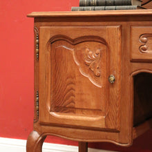 Load image into Gallery viewer, x SOLD Antique French Oak and Tri-fold Bevelled Mirror Dressing Table or Ladies&#39; Desk B11552
