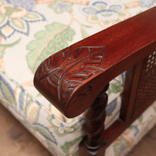 Load image into Gallery viewer, x SOLD Antique Australian Cedar Armchairs, Cane Side Lounge Chairs, Pair of Chairs. B11779
