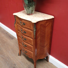 Load image into Gallery viewer, x SOLD Antique French Walnut, Marble and Brass Lingerie Chest, Chest of Drawers, Hall Cabinet B11935
