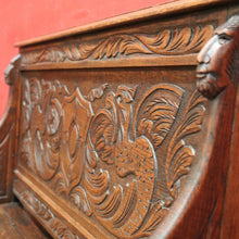Load image into Gallery viewer, x SOLD Antique French Oak Hall Seat, or Lift Lid Blanket Box Hall Bench Chair. B11864
