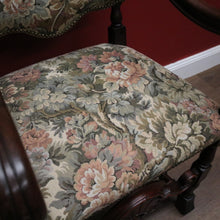 Load image into Gallery viewer, x SOLD Pair of Antique Hall Chairs, French Walnut and Fabric Library Chairs or Armchairs. B11433
