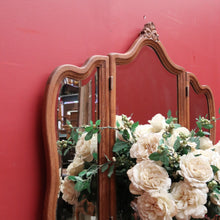 Load image into Gallery viewer, x SOLD Antique French Oak and Tri-fold Bevelled Mirror Dressing Table or Ladies&#39; Desk B11552
