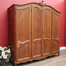 Load image into Gallery viewer, x SOLD Antique French Armoire or Wardrobe, Four-Door Linen Cabinet Storage Cupboard. B11553
