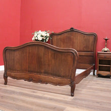 Load image into Gallery viewer, Antique French Double Bed, includes the Headboard, Foot and Side Rails. B11964
