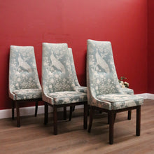 Load image into Gallery viewer, x SOLD Set of Six Vintage Dinning Chairs or Kitchen Chairs, High Back, Cushion Seat Comfort, Peacock Design. B11989
