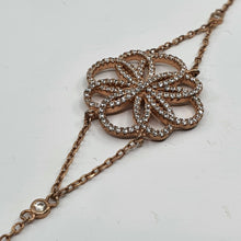 Load image into Gallery viewer, Sterling silver bracelet, rose gold plated, set with cubic zirconia, stamped 925 Milano
