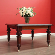 Load image into Gallery viewer, x SOLD Antique English Mahogany Dining Table or Kitchen Table with Two Extension Leaves. B11924
