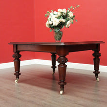 Load image into Gallery viewer, x SOLD Antique English Mahogany Dining Table or Kitchen Table with Two Extension Leaves. B11924
