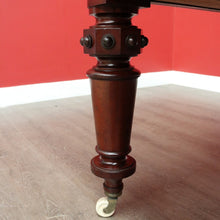 Load image into Gallery viewer, x SOLD Antique English Mahogany Dining Table or Kitchen Table with Two Extension Leaves. B11924
