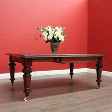 Load image into Gallery viewer, x SOLD Antique English Mahogany Dining Table or Kitchen Table with Two Extension Leaves. B11924
