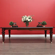 Load image into Gallery viewer, x SOLD Antique English Mahogany Dining Table or Kitchen Table with Two Extension Leaves. B11924
