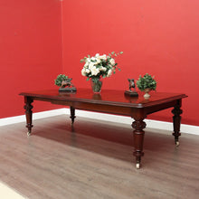 Load image into Gallery viewer, x SOLD Antique English Mahogany Dining Table or Kitchen Table with Two Extension Leaves. B11924
