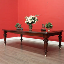Load image into Gallery viewer, x SOLD Antique English Mahogany Dining Table or Kitchen Table with Two Extension Leaves. B11924

