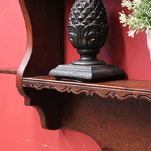 Load image into Gallery viewer, x SOLD Antique French Oak Wall Hanging Bookcase Trinket Display Shelf with Carved Roses. B11947

