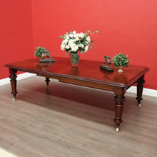 Load image into Gallery viewer, x SOLD Antique English Mahogany Dining Table or Kitchen Table with Two Extension Leaves. B11924
