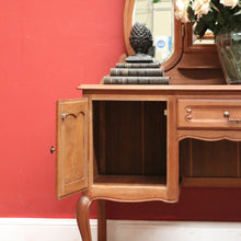 Load image into Gallery viewer, x SOLD Antique French Oak and Tri-fold Bevelled Mirror Dressing Table or Ladies&#39; Desk B11552
