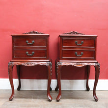 Load image into Gallery viewer, Pair of Vintage Johnson’s Australian Cedar Bedside Cabinets Lamp Tables. B13138

