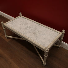 Load image into Gallery viewer, French Hand-painted Coffee Table, or Lamp Table with White Marble Insert Top. B11913

