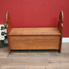 Load image into Gallery viewer, x SOLD Antique French Oak Pew or Settle, Lift top Bench Church Pew, Chair or Hall Seat B11461
