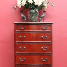 Load image into Gallery viewer, Vintage Johnson’s Australian Cedar Six Drawer Tallboy Chest of Drawers. B13139
