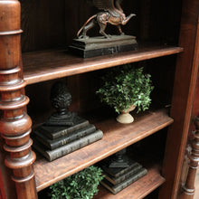 Load image into Gallery viewer, x SOLD - Antique French Walnut and Glass Bookcase or China Cabinet with a Drawer to the Base. B11909
